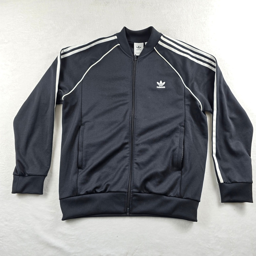 Adidas Originals Mens XL Black White SST Track Jacket Trefoil 3-Stripes Full Zip